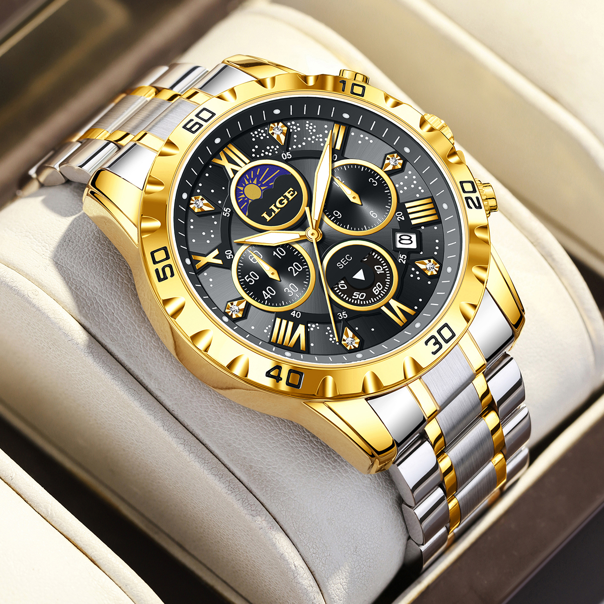Luxury Watch Hand - LIGE Top Brand Luxury Quartz Man