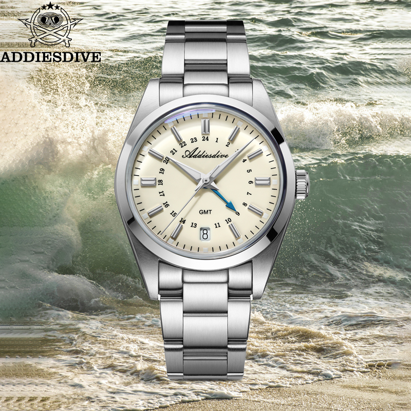 Luxury Watch Hand - ADDIESDIVE Luxury Men's Analog Watch GMT