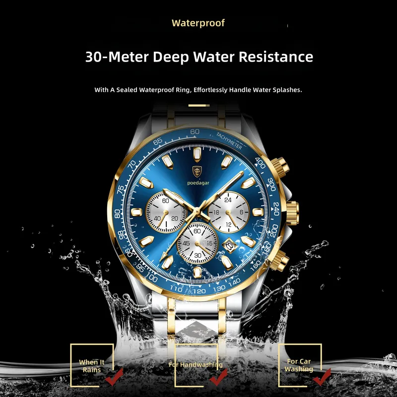Luminous waterproof quartz men - Compass Watch Luxury ulasan dan harga