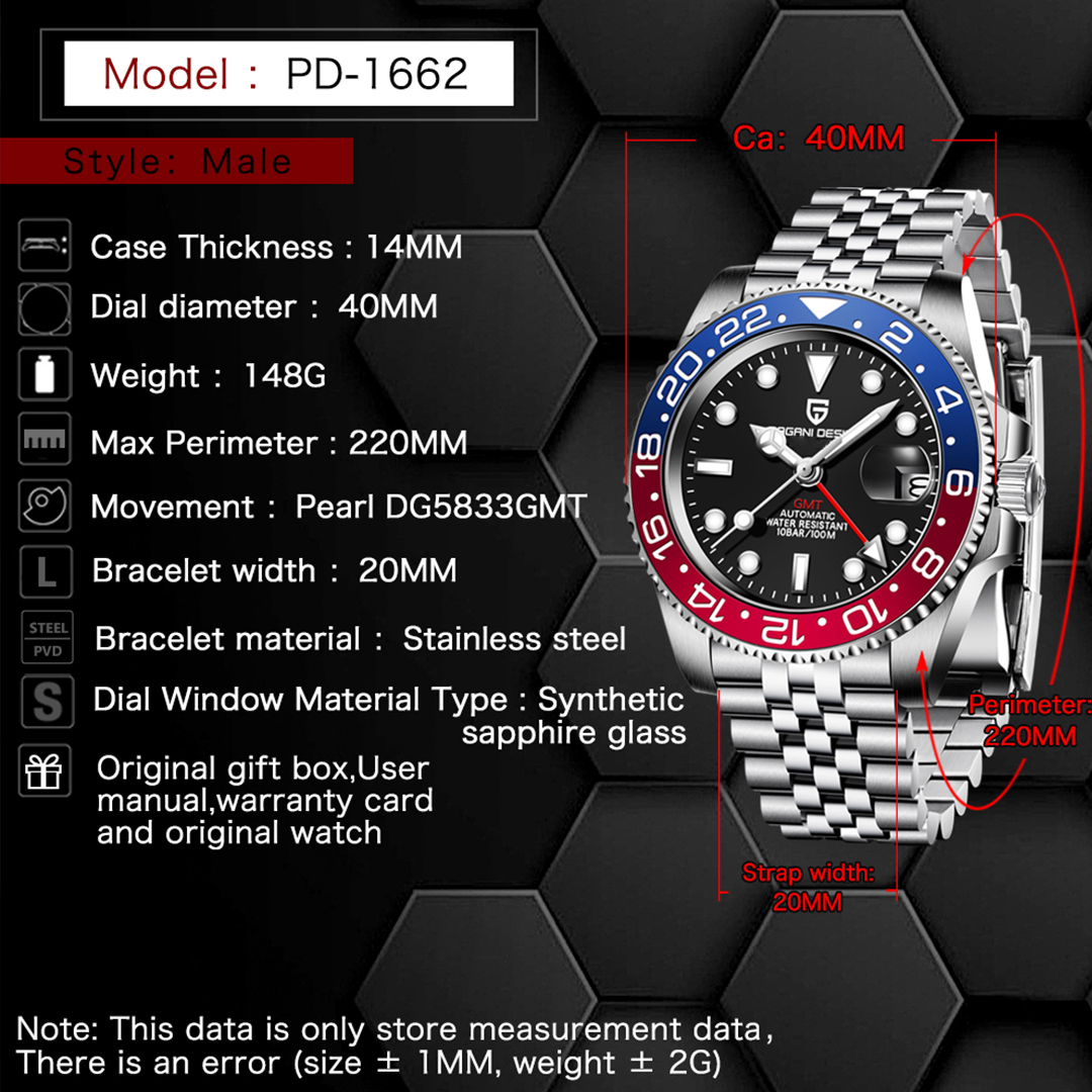 New PAGANI DESIGN GMT Watch Me - Luxury Watch Design ulasan dan harga