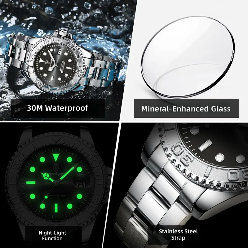 Quartz men's watch luminous wa - Compass Watch Luxury ulasan dan harga