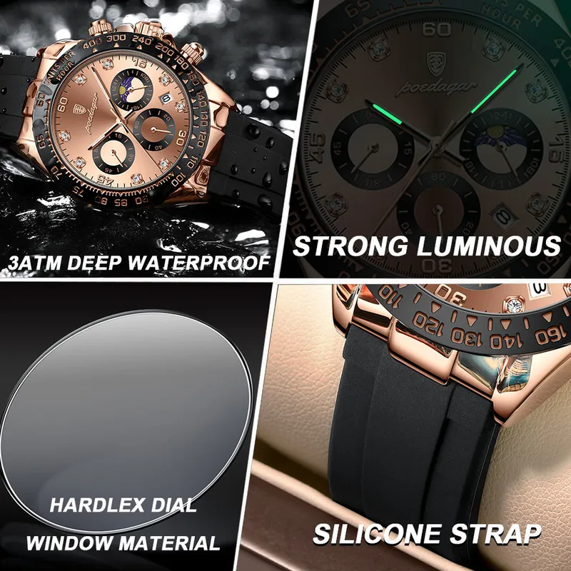 Men's multifunction silicone w - Compass Watch Luxury ulasan dan harga