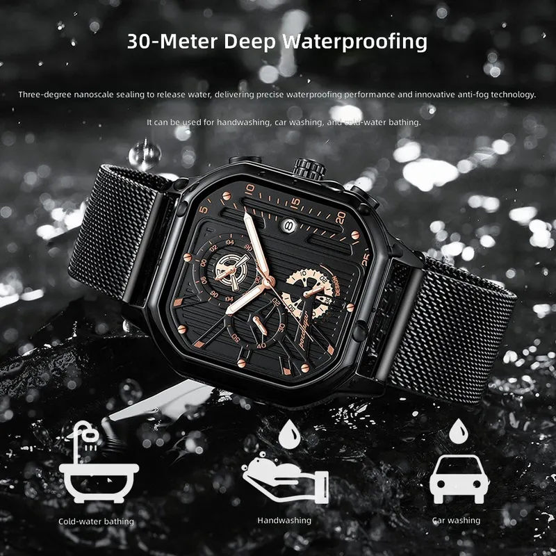 Trendy men's quartz sports wat - Compass Watch Luxury ulasan dan harga