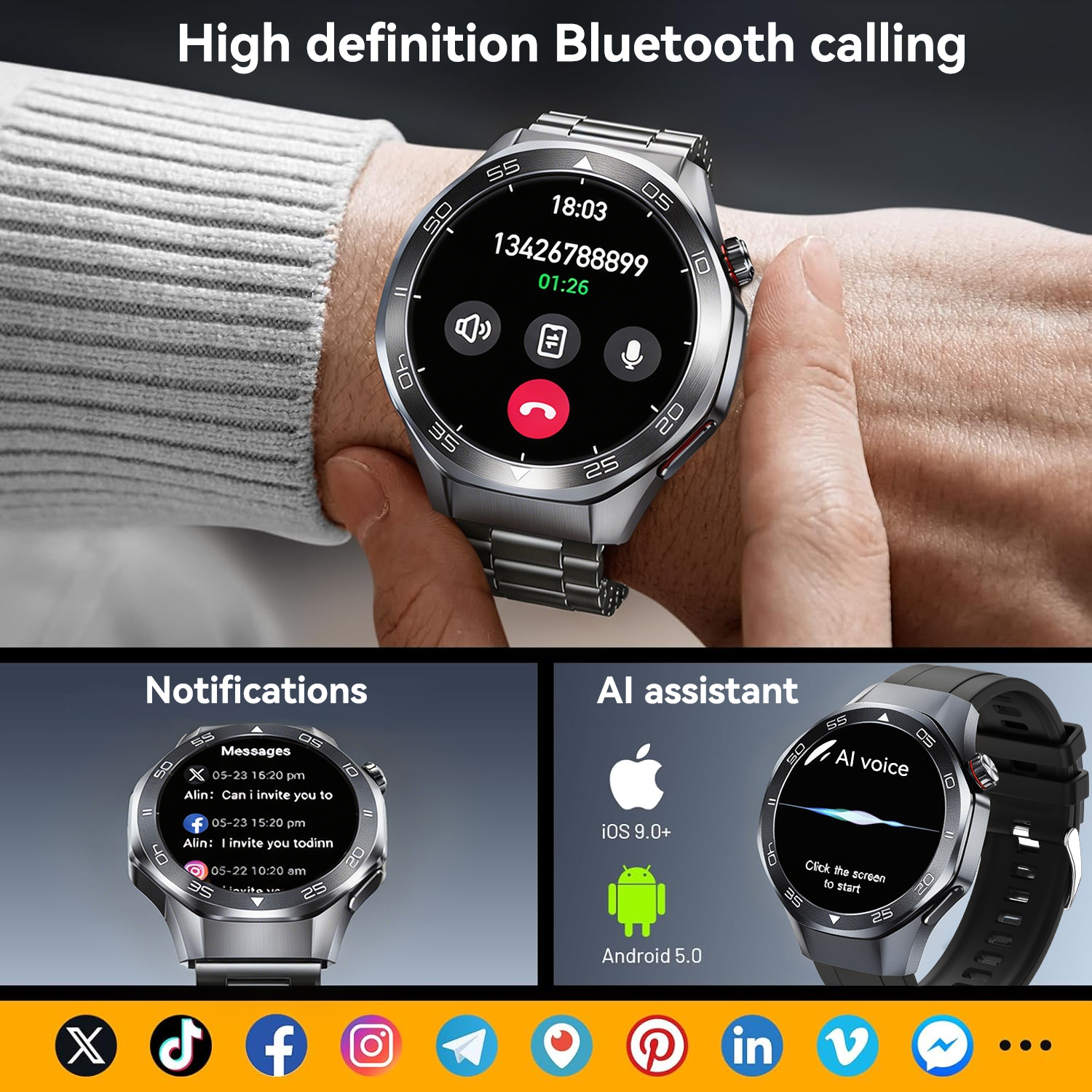 2026 Premium Watch 6 Pro Smart - Luxury Watch On Wrist ulasan dan harga