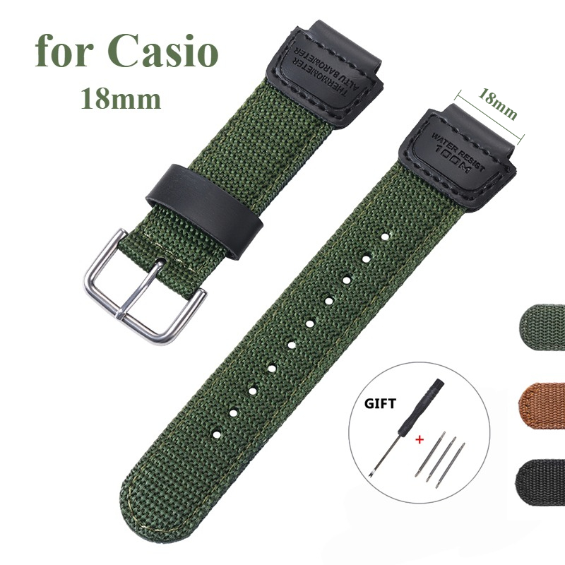 Nylon Watch Strap 18mm Men Can - Luxury Watch Casio ulasan dan harga
