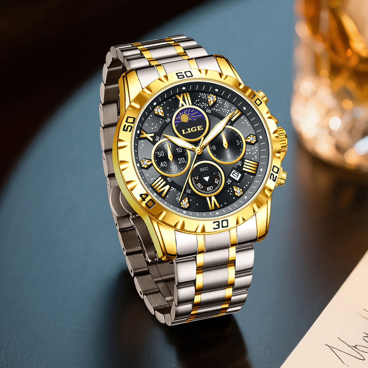 LIGE Top Brand Luxury Quartz M - Luxury Watch Hand ulasan dan harga