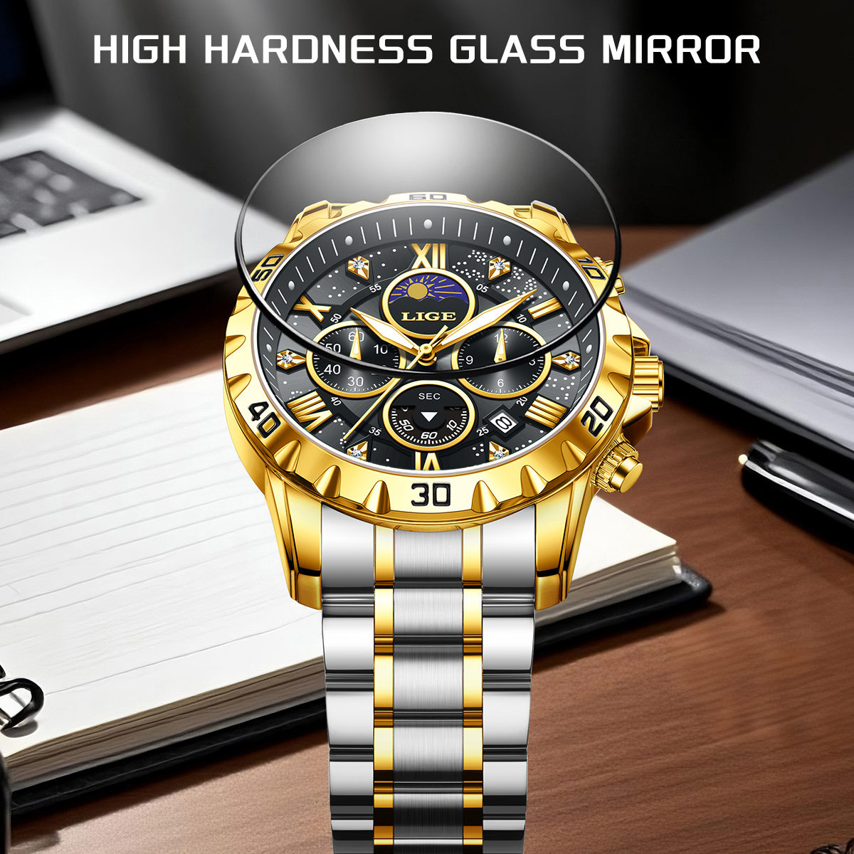 LIGE Top Brand Luxury Quartz M - Luxury Watch Hand ulasan dan harga