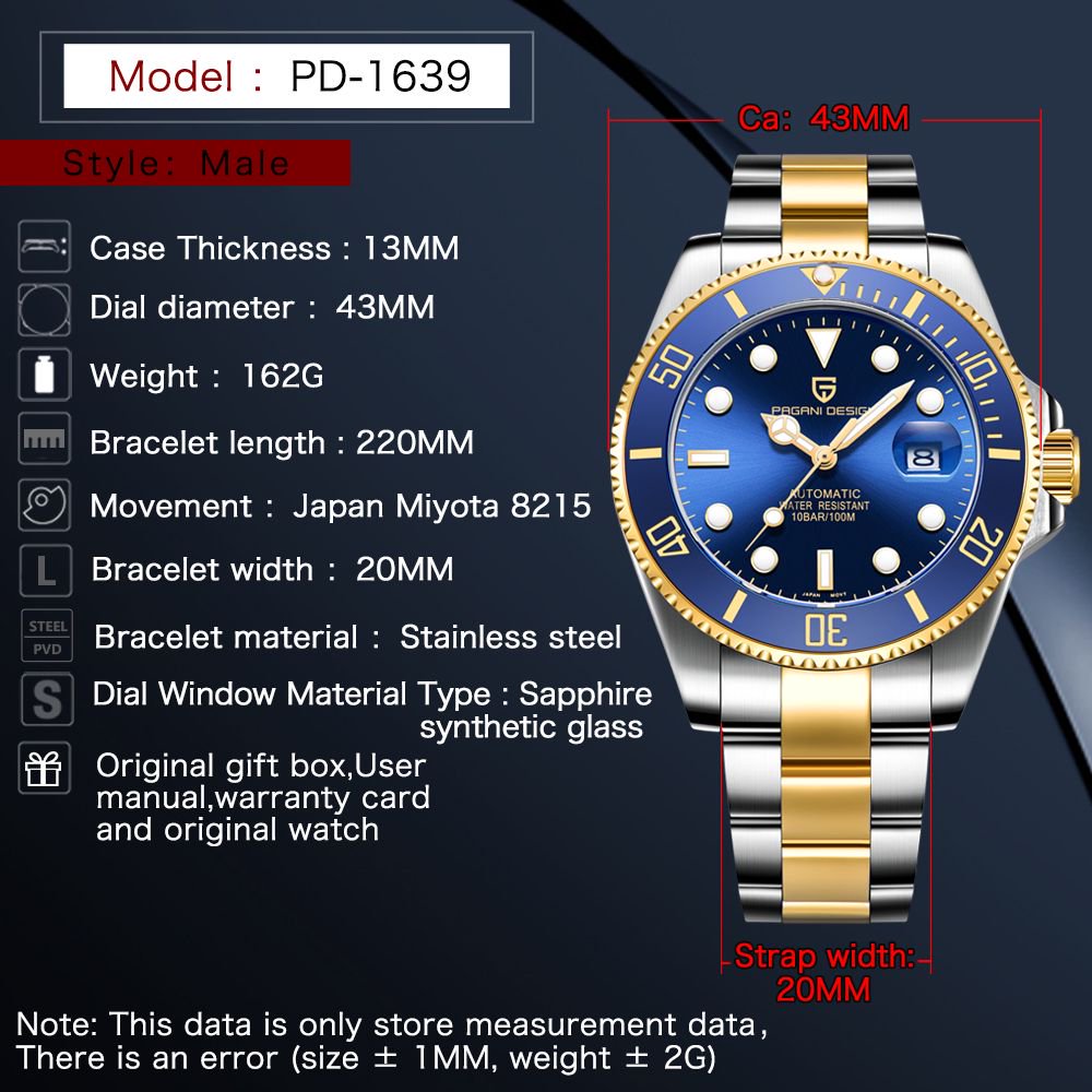 PAGANI DESIGN Luxury Men's Aut - Luxury Watch Design ulasan dan harga