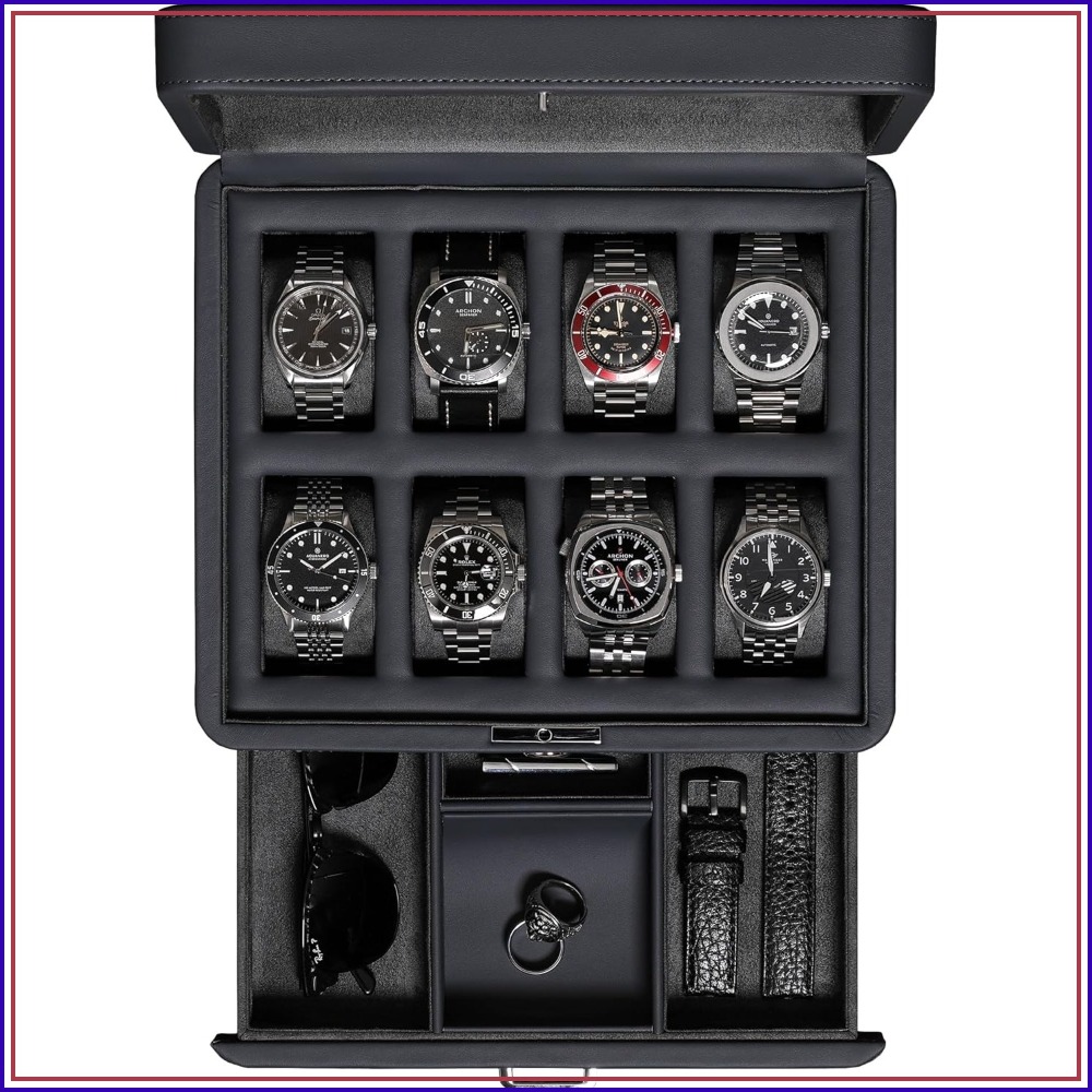 8 Slot Leather Watch Box with  - Luxury Watch Women ulasan dan harga