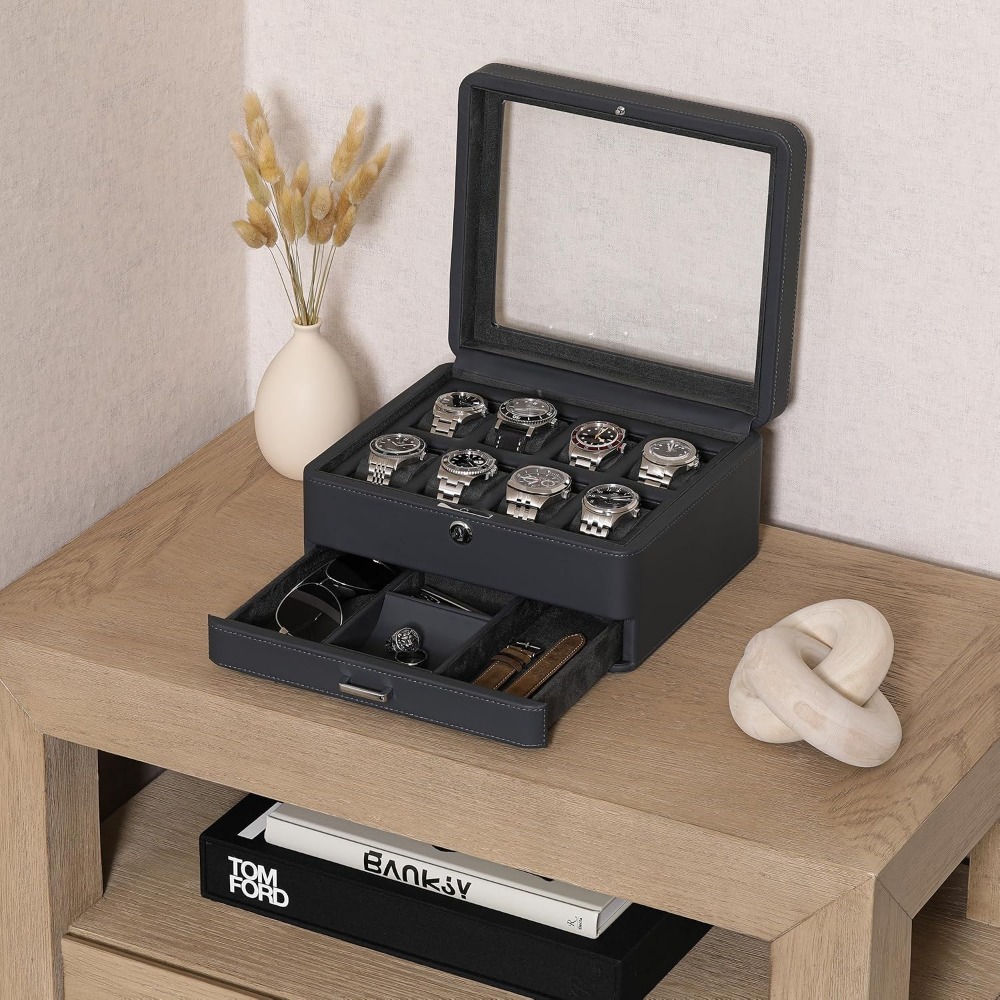 8 Slot Leather Watch Box with  - Luxury Watch Women ulasan dan harga